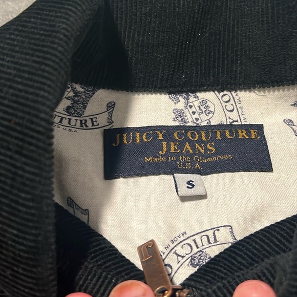 Juicy Couture Corduroy Bomber Jacket, Black, Size S - Picture 7 of 11